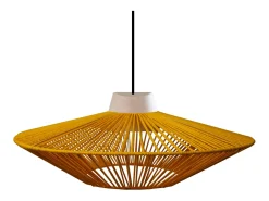 Suspensión TOSEL ,metal, fibra,AMARILLO,A90xD 60xP60 cm