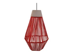 Suspensión TOSEL ,metal, fibra,Rojo,A90x D20xP20cm