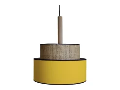 Suspensión TOSEL ,metal, fibra,AMARILLO, A 95xD50xP50cm