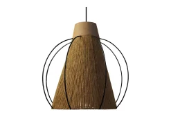 Suspensión TOSEL ,metal, fibra,natural, A 90xD32x P 32cm