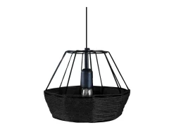 Suspensión TOSEL ,metal, fibra,Negro ,A90x D 25xP25cm