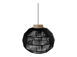 Suspensión TOSEL ,metal, fibra,Negro ,A90x D 40xP40cm