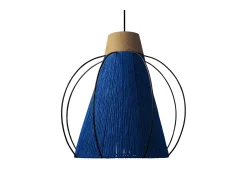 Suspensión TOSEL ,metal, fibra,Azul , A 90xD32xP32cm