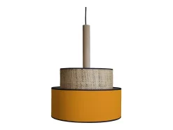 Suspensión TOSEL ,metal, fibra,AMARILLO, A89xD40xP 40cm