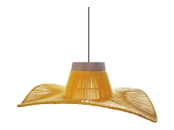 Suspensión TOSEL ,metal, fibra,AMARILLO,A 70xD 50x P 50cm
