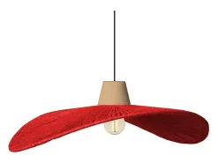 Suspensión TOSEL ,metal, fibra,Rojo,A70xD 44xP50cm