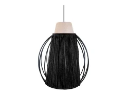 Suspensión TOSEL ,metal, fibra,Negro ,A90xD 20x P 20cm