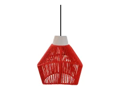 Suspensión TOSEL ,metal, fibra,Rojo,A80xD19xP19cm