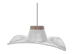 Suspensión TOSEL ,metal, fibra,Blanco,A70xD 50x P 50cm