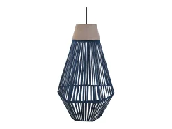 Suspensión TOSEL ,metal, fibra,Azul ,A80xD 16xP16cm