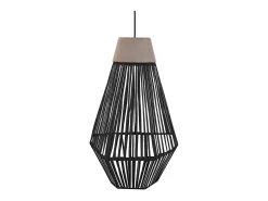 Suspensión TOSEL ,metal, fibra,Negro ,A 80x D16xP16cm