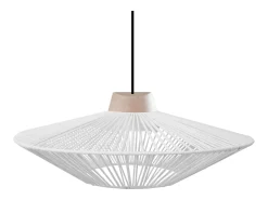 Suspensión TOSEL ,metal, fibra,Blanco ,A 90xD60x P 60cm