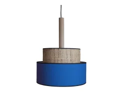 Suspensión TOSEL ,metal, fibra,Azul ,A 90x D45xP45cm