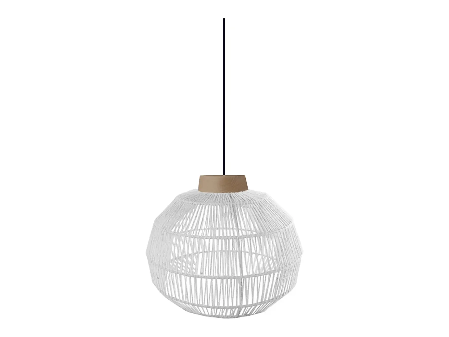 Suspensión TOSEL ,metal, fibra,Blanco,A90xD 25xP25cm