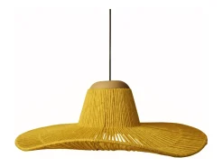 Suspensión TOSEL ,metal, fibra,AMARILLO, A70xD60xP 60cm