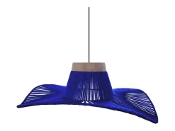 Suspensión TOSEL ,metal, fibra,Azul ,A 70x D50xP50cm
