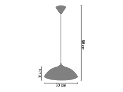 Suspensión TOSEL ,metal ,Gris ,A68xD30xP30cm