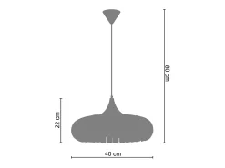 Suspensión TOSEL ,metal ,Gris ,A85xD 40x P 40cm