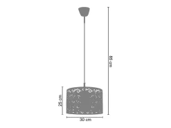 Suspensión TOSEL ,metal ,Negro , A 85xD30x P 30cm