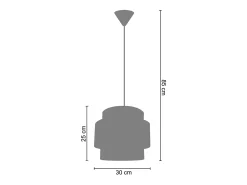 Suspensión TOSEL ,metal, Negro ,A85xD30xP30cm