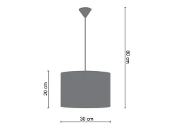 Suspensión TOSEL ,metal -,Rojo,A85xD 30x P 30cm