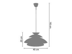 Suspensión TOSEL ,metal ,Rosa ,A110xD 40xP40cm