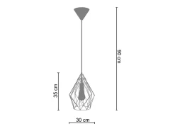 Suspensión TOSEL ,metal,Aluminio ,A90xD35xP30cm