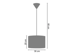 Suspensión TOSEL ,metal.,Aluminio ,A 80xD 30xP30cm