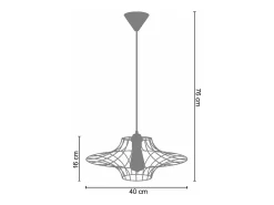 Suspensión TOSEL ,metal,Aluminio ,A 76xD 40x P 40cm