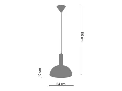 Suspensión TOSEL ,metal,AMARILLO,A110x D24xP24cm