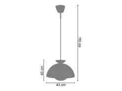Suspensión TOSEL ,metal,AMARILLO,A110xD43xP43 cm