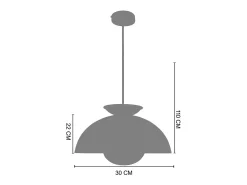 Suspensión TOSEL ,metal,AMARILLO,A110xD30xP30cm