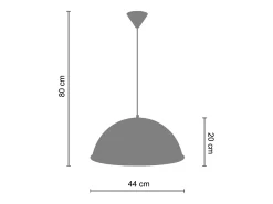 Suspensión TOSEL ,metal,Azul ,A80xD 44xP44cm