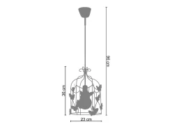 Suspensión TOSEL ,metal,Blanco,A96xD 23x P 23cm