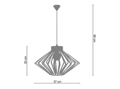 Suspensión TOSEL ,metal,Blanco,A90x D37xP37cm