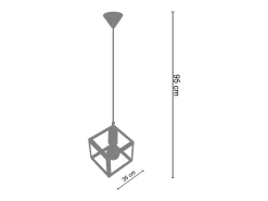 Suspensión TOSEL ,metal,Blanco,A86xD 27x P 27cm