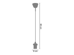 Suspensión TOSEL ,metal,Blanco,A80xD8xP8cm