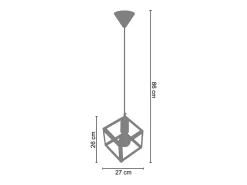 Suspensión TOSEL ,metal,Blanco ,A86x D27xP27cm