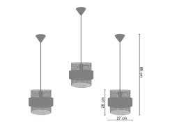 Suspensión TOSEL ,metal,Blanco ,A 85xD 27x P 27cm