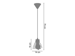 Suspensión TOSEL ,metal,Blanco,A75xD14xP14cm