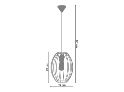 Suspensión TOSEL ,metal,Bronce ,A 85xD19xP19cm