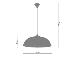Suspensión TOSEL ,metal,Dorado ,A70xD 31xP31cm