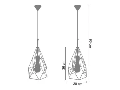 Suspensión TOSEL ,metal,Dorado ,A 96x D20xP20cm
