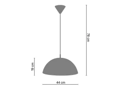 Suspensión TOSEL ,metal,Dorado ,A70x D 44xP44cm
