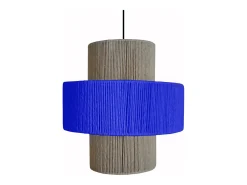 Suspensión TOSEL ,metal-fibra,Azul ,A90xD 30xP30cm
