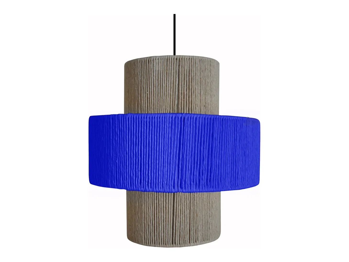 Suspensión TOSEL ,metal,fibra,Azul ,A 90xD40x P 40cm