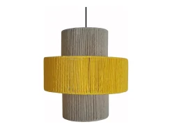 Suspensión TOSEL ,metal,fibra,AMARILLO,A90xD40xP40cm