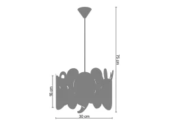 Suspensión TOSEL ,metal,Gris ,A68xD30xP30 cm