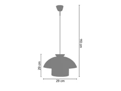 Suspensión TOSEL ,metal,Naranja ,A110xD29xP29cm