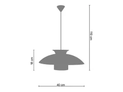 Suspensión TOSEL ,metal,Naranja,A110xD40xP40 cm